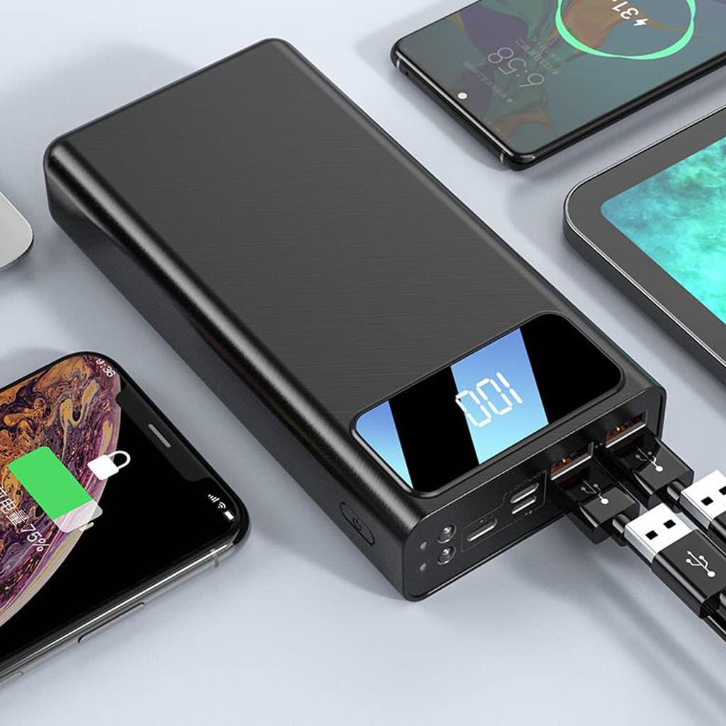 Banca di Alimentazione di Grande capacità Dormitorio for Studenti Batteria Esterna Durata della Batteria Banca di Alimentazione Mobile (Color : Black)