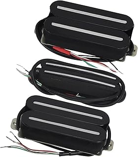 3PCS Ceramic Electric Guitar Dual Hot Rails Humbucker Pickups Set For Guitar Parts Black/White guitar pickup set (Color : Black Set)