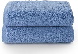 vutizal Serviettes de Bain en Coton, Bleu Ciel, Lot de 2