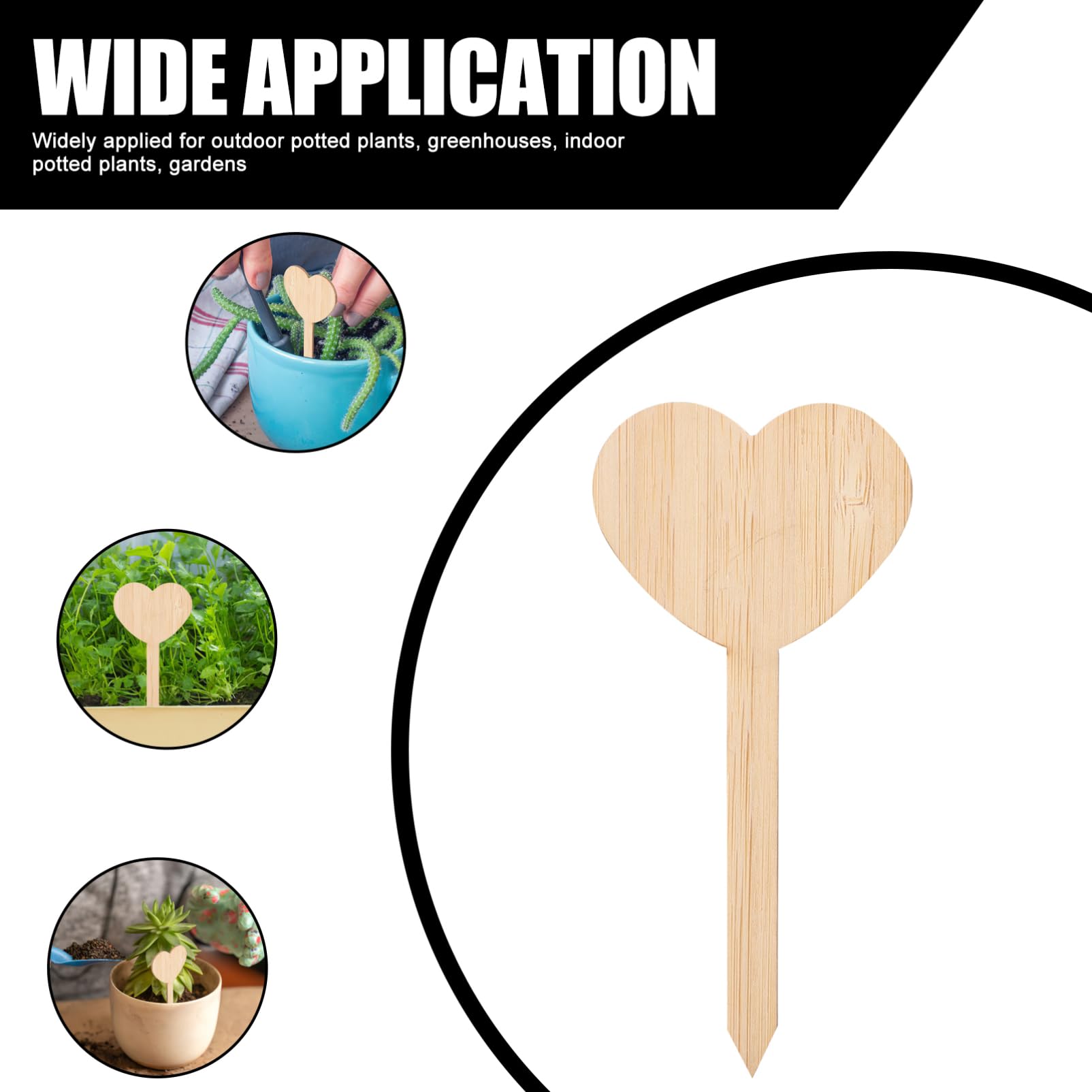 Toddmomy 80pezzi Etichette Legno Per Piante Forma Di Cuore Segnaletica Giardinaggio Per Vasi e Facili Da Scrivere e Inserire Nel Terreno Decorazioni Per Esterni e Interni