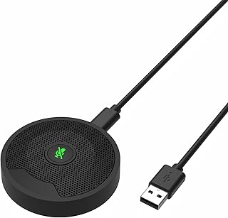Domary UM10 Microfone de Conferência USB 360° Omnidirecional Condensador Microfones para PC para Videoconferência, Jogos, Bate-papo