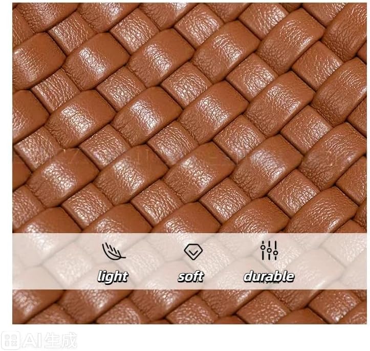 Large Woven Leather Hobo Handbag with Matching Pouch, Brown Braided Tote Shoulder Bag, 2 Piece Set - Image 8