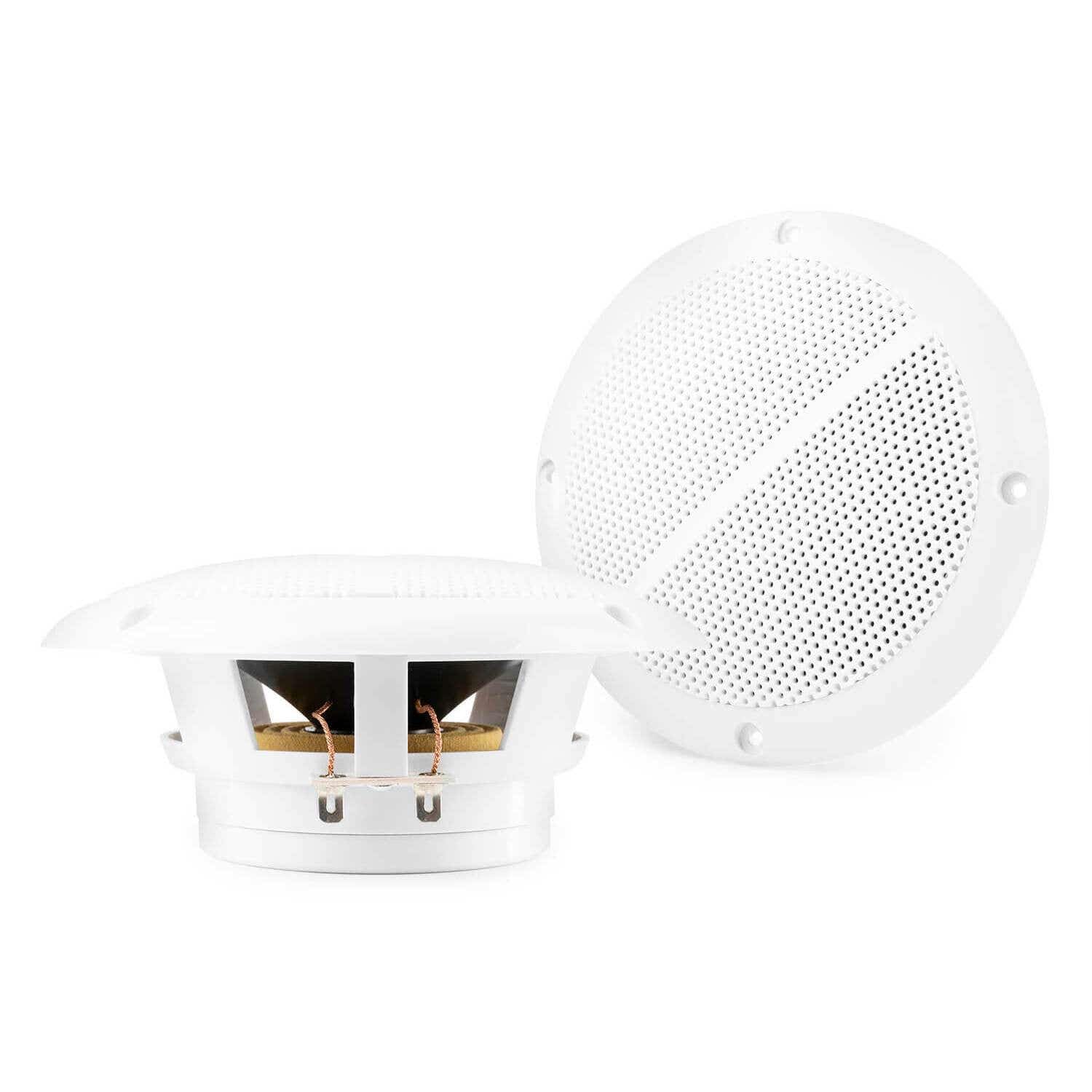 VONYX Haut-Parleurs Résistants à l'eau 5" 8 Ohm - 2 Haut-Parleurs 80 Watts Splashproof, 5 Pouces, Idéal à Intégrer dans Les Salles de Bain, Les Bateaux, Les Piscines, Sauna, Terrasse, etc