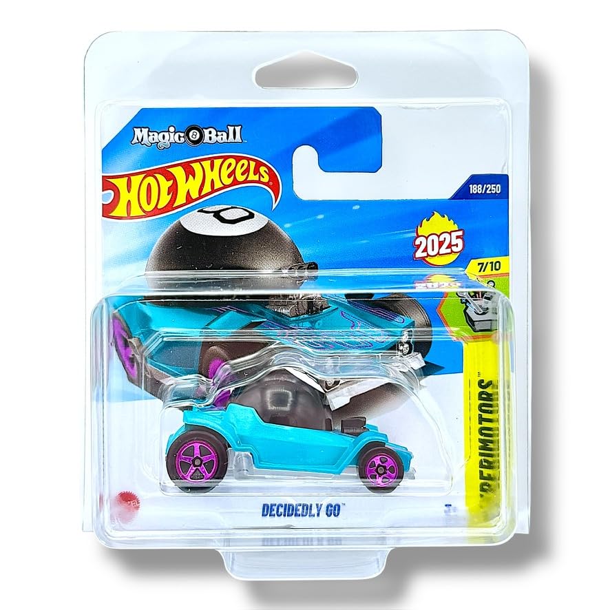 Hot Wheels Decidely Go (Metallic Teal, Black & Purple) 7/10 Experimotors - 2025-188/250 (Short Card) - includes a KLAS Car Keeper Protector Case - JBC12
