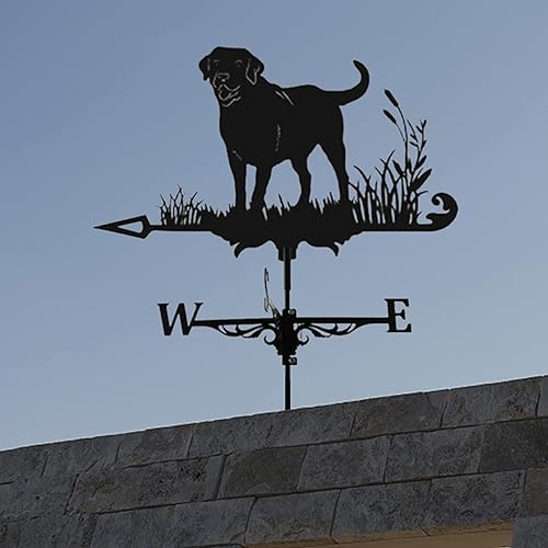 Miniatura 3 de Vaneta de metal para animales 3D, indicador de dirección del viento, accesorios de decoración de techo para jardín, patio, techo (perro)