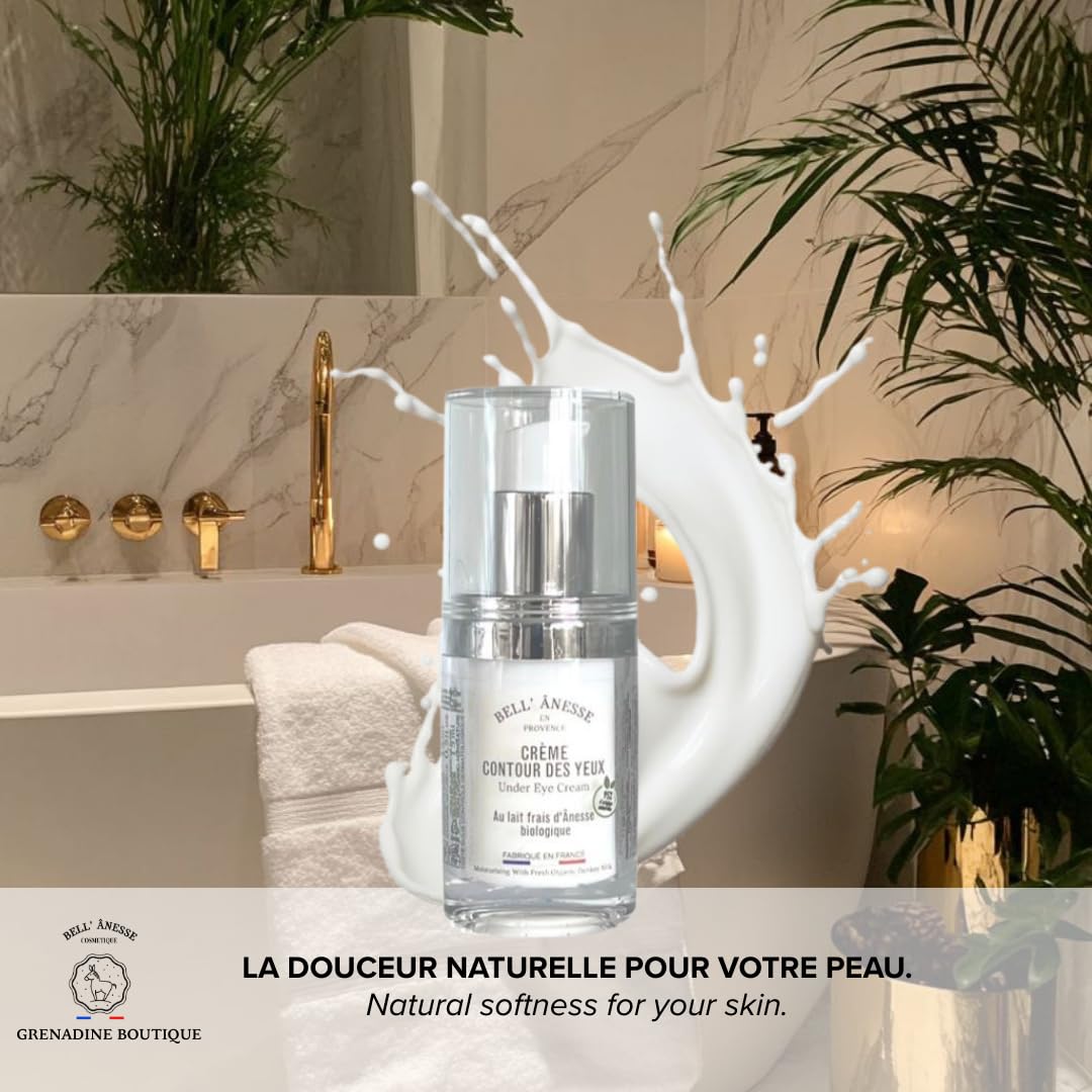 Bell Ânesse Provence Crème Contour des Yeux au Lait d’Ânesse Bio – Soin Hydratant & Régénérant – Peaux Sensibles – Lot de 2 – Made in France
