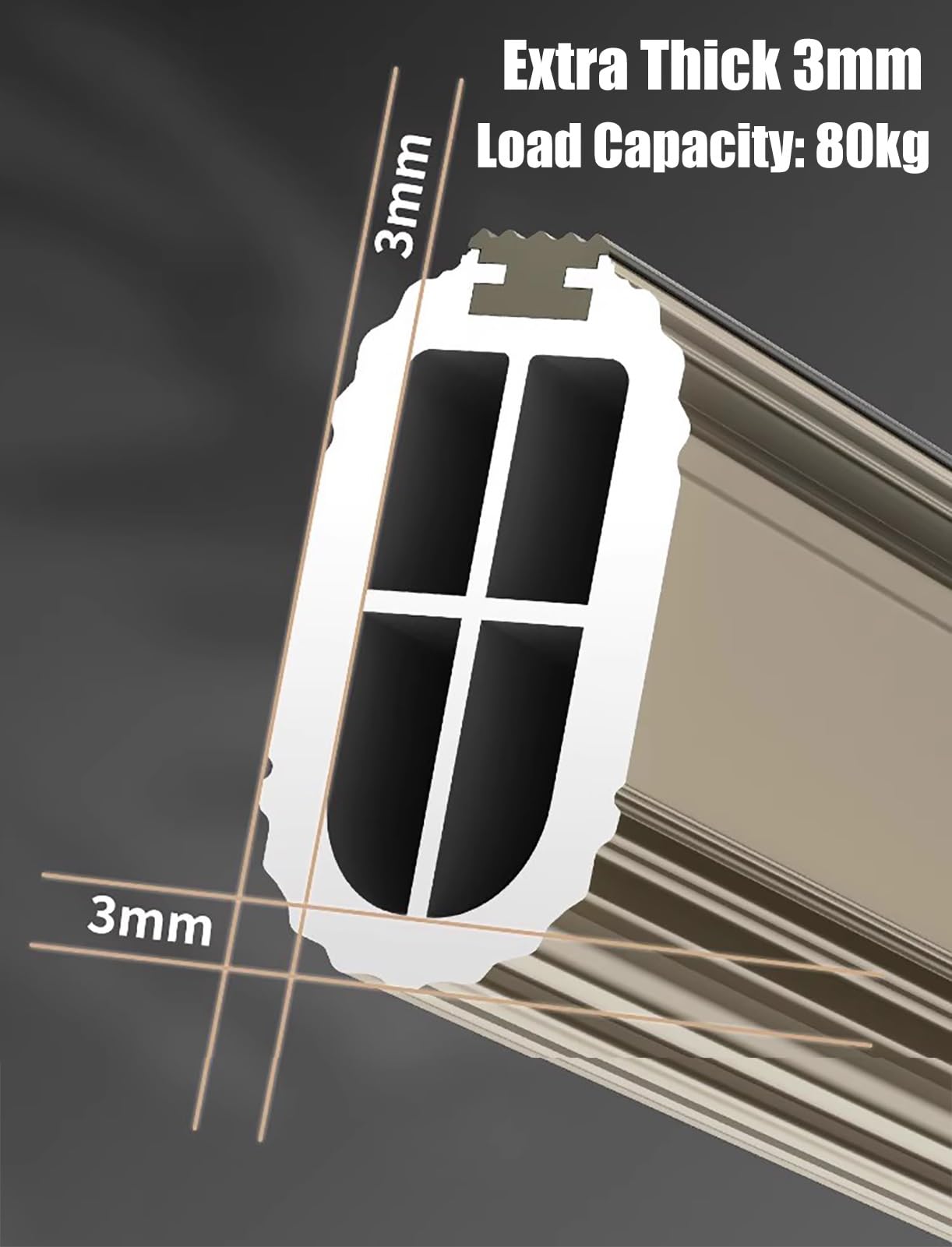 Bardzo długi regulowany aluminiowy drążek na ubrania, srebrny, 65 cm, do cięcia, wiszący drążek do szafy, wieszak na ubrania, owalny Tringle Vetement, wytrzymałe rozwiązanie do przechowywania