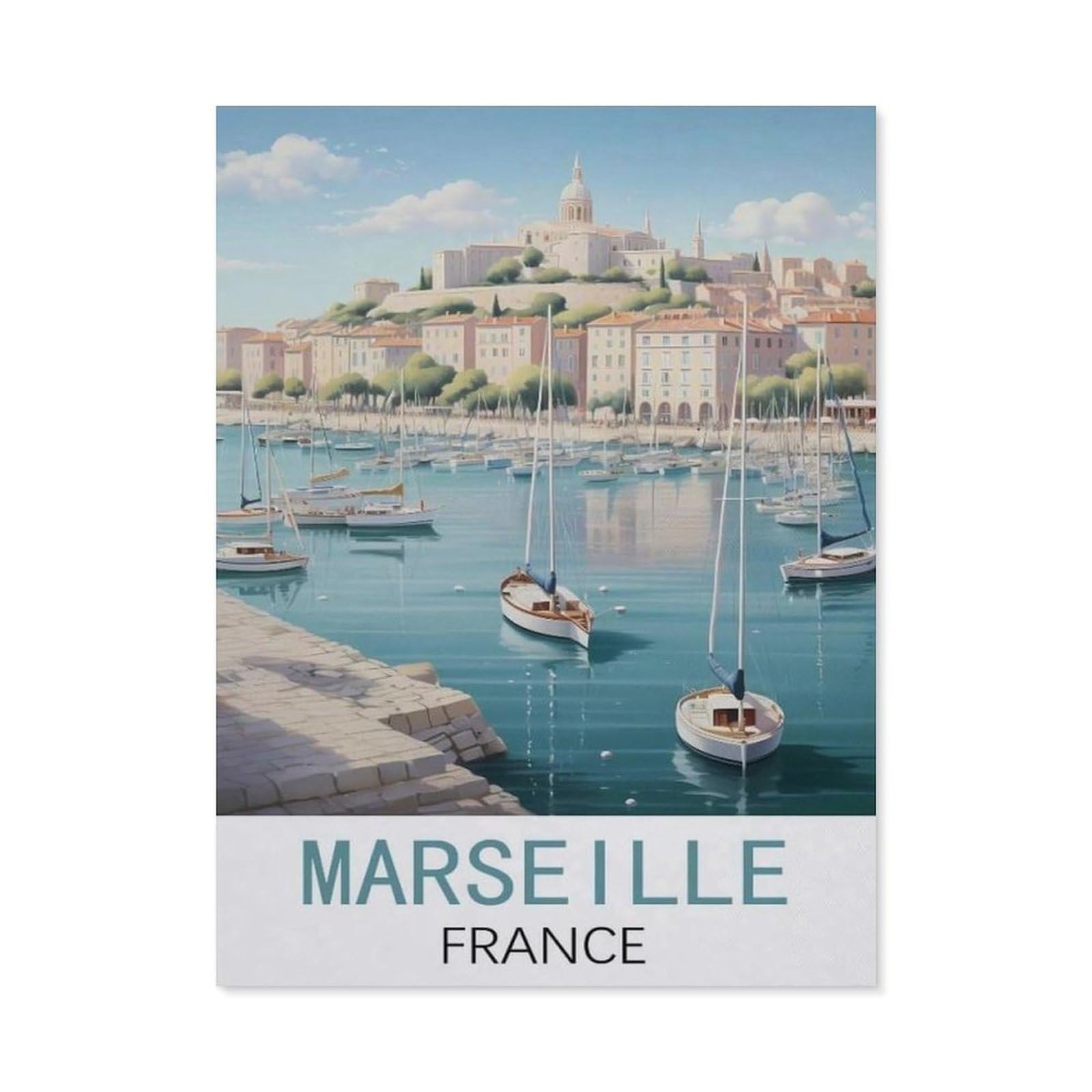 BEAYODKP 5D DIY Full Round Drill Diamond Painting，Marseille France