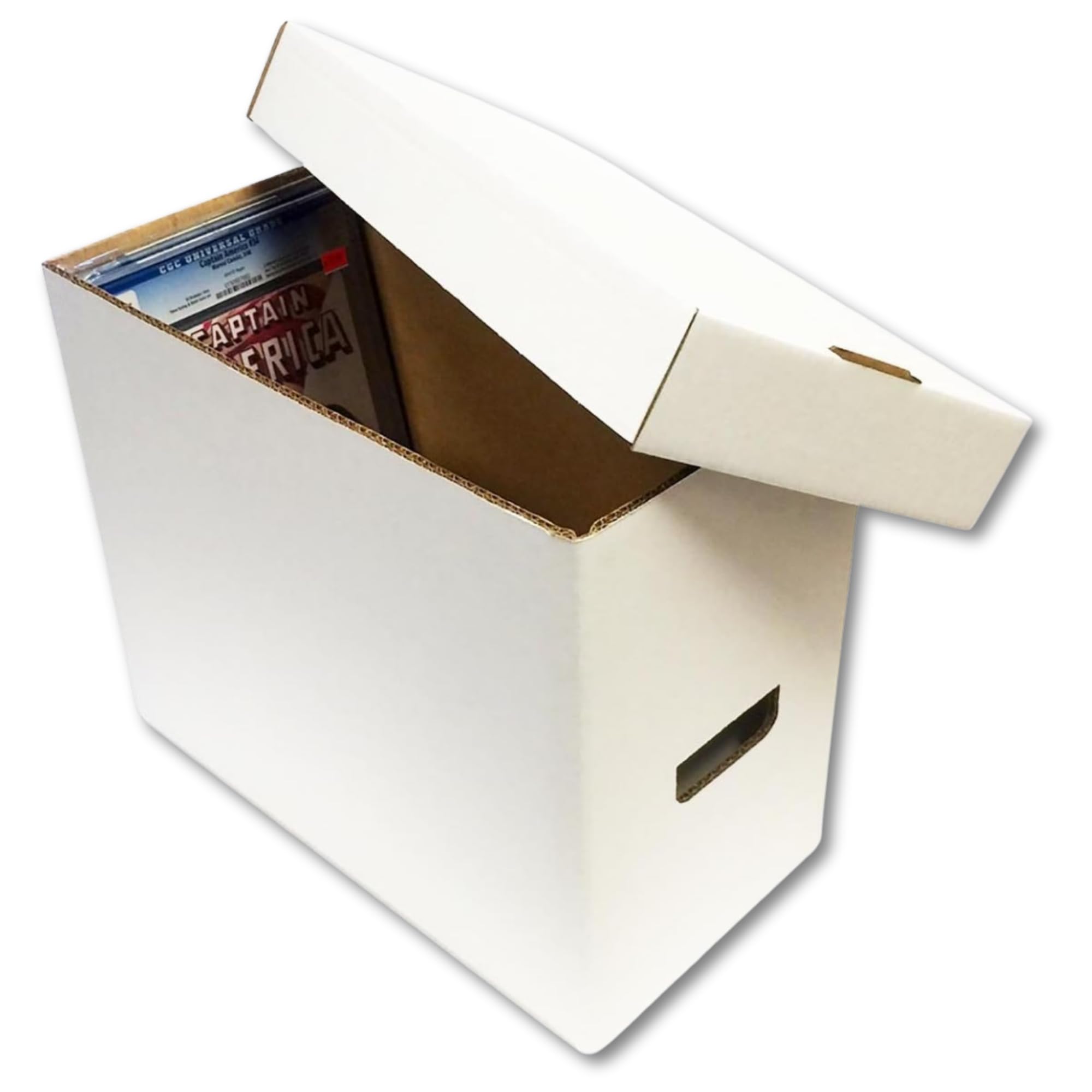 Max Protection CGC Graded Comic Book Storage Boxes - Heavy-Duty Case for 35-40 Graded Comics with 200 lb Test Strength - Made in USA White Cardboard,