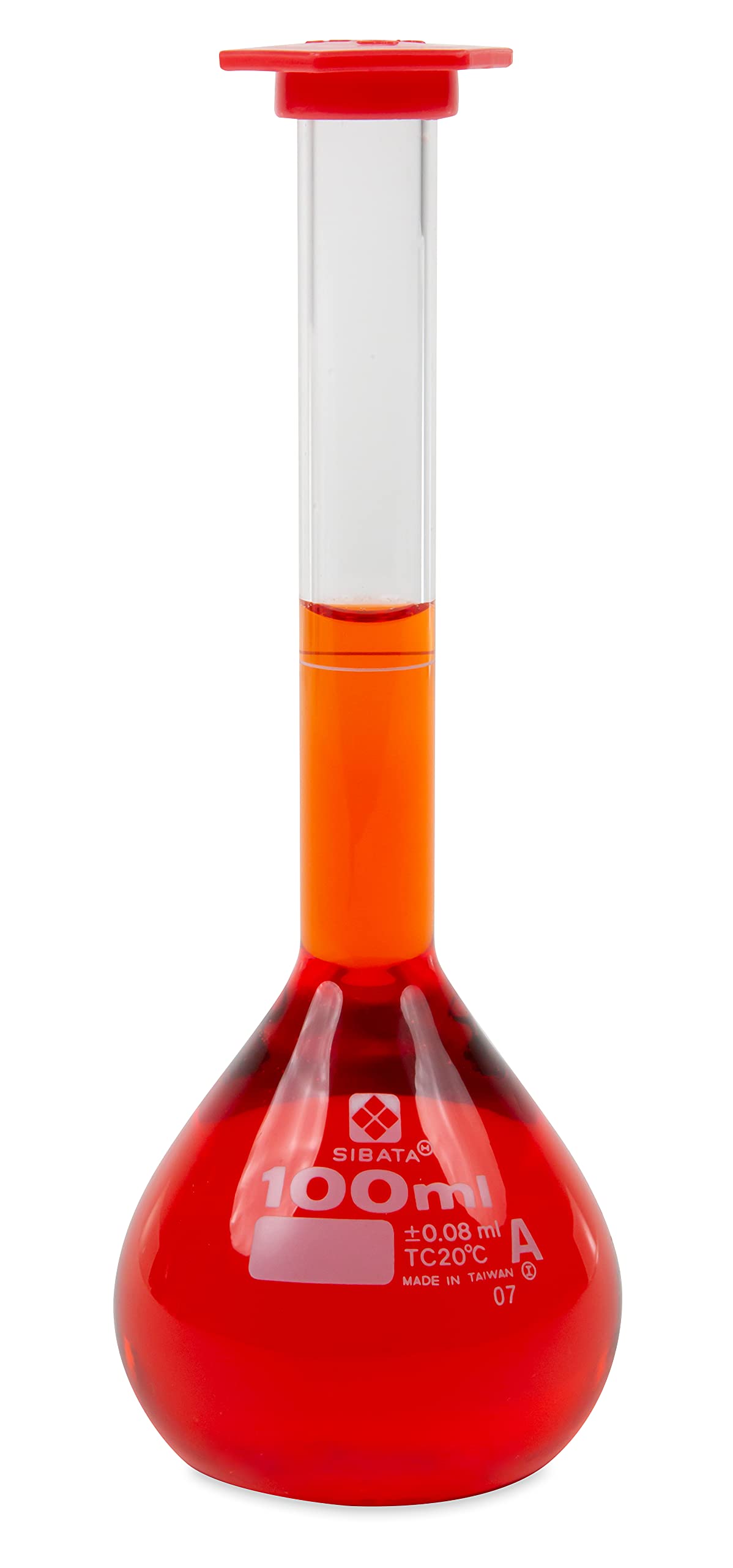 Vee Gee ScientificSibata 2303A-100 Class A 100mL Volumetric Snap Cap Flasks (Pack of 4)