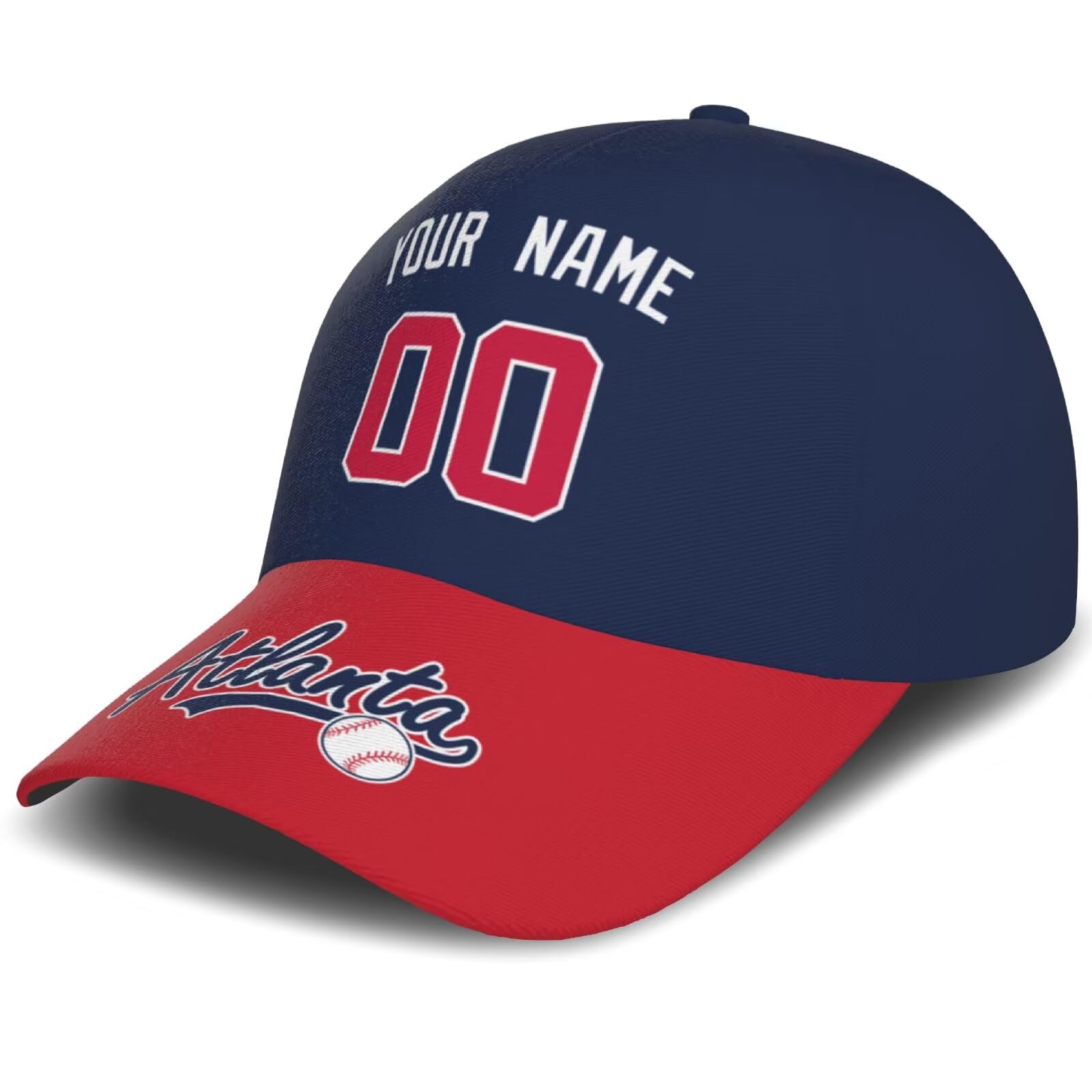 INAOO Atlanta Cap Adjustable Hat Custom Name Number for Men Women Youth Gifts