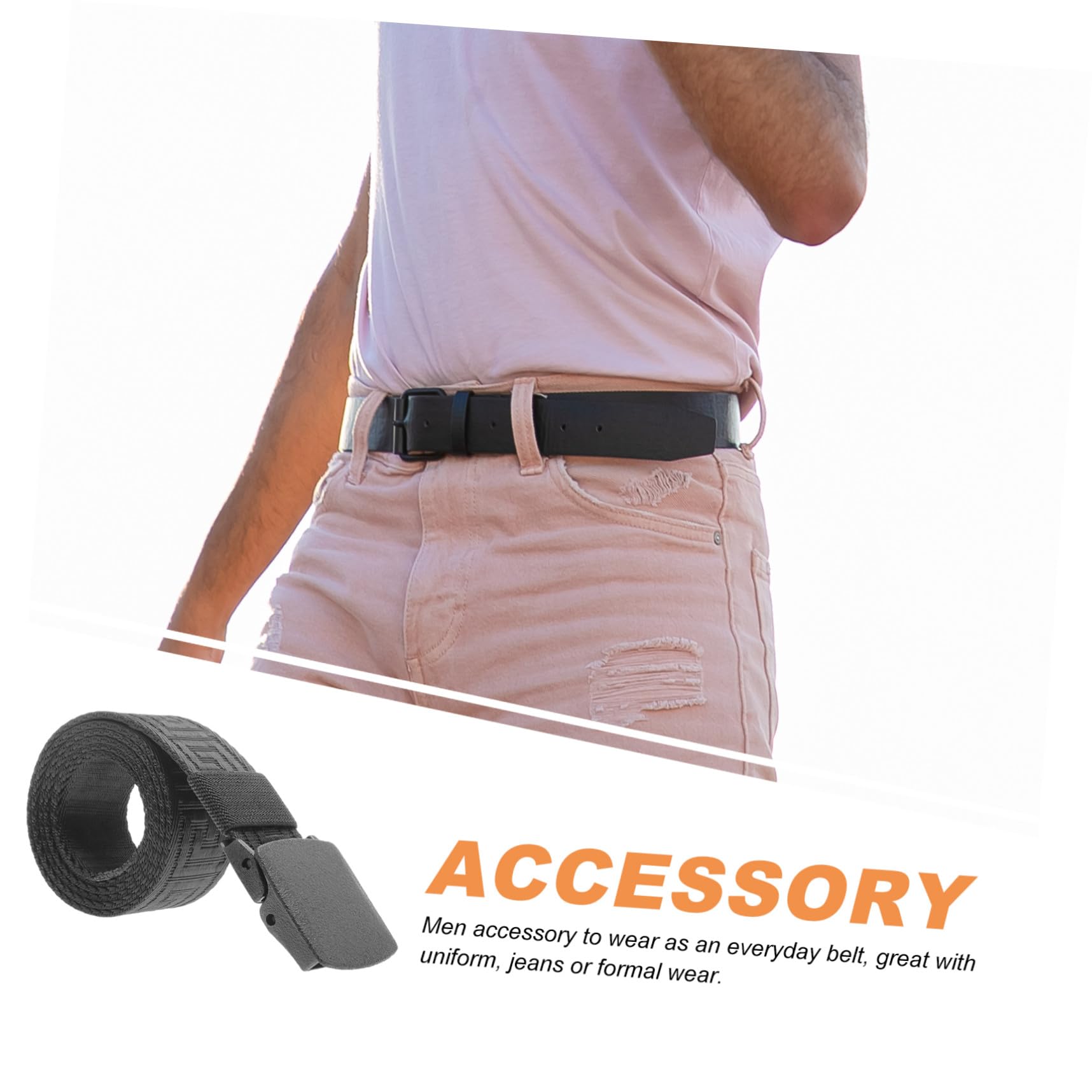 SOIMISS Cinturón de lona estampado casual al aire libre Cinturón al aire libre para hombres () cinturon lona hombre cinturones hombre trinquete cinturón al aire libre