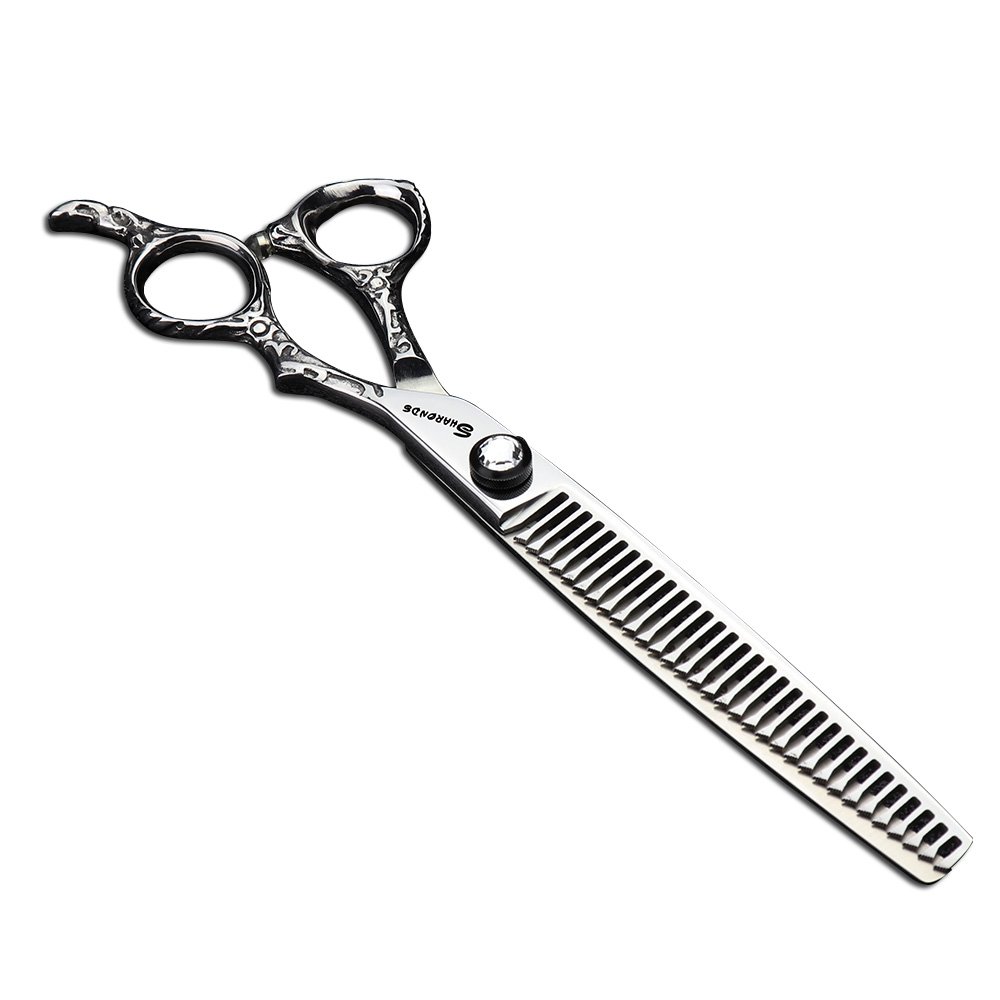 Sharonds Thining Scissors 7 Inch Hairdressing Scissors 440C High Hardness Fine Pattern Professional Salon Hairdresser Hair Cutting And Thinning Hair Special Hair Pruning Tool (Thining Scissors)