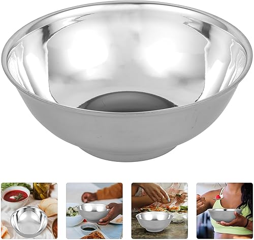 Miniatura 8 de Cuenco de acero inoxidable de 47.3 fl oz con aislamiento de doble pared para fideos, ensalada, mezcla, aperitivos y uso doméstico