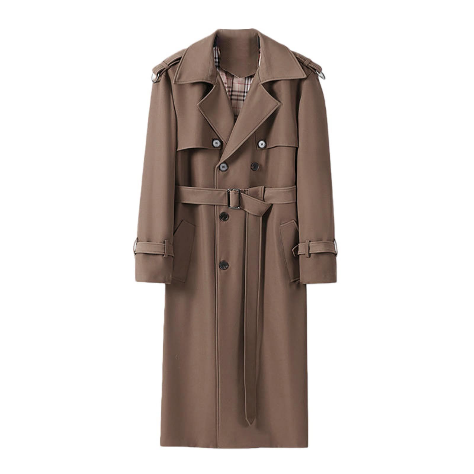 Trench long marron pour homme coupe ample décontractée taille XS