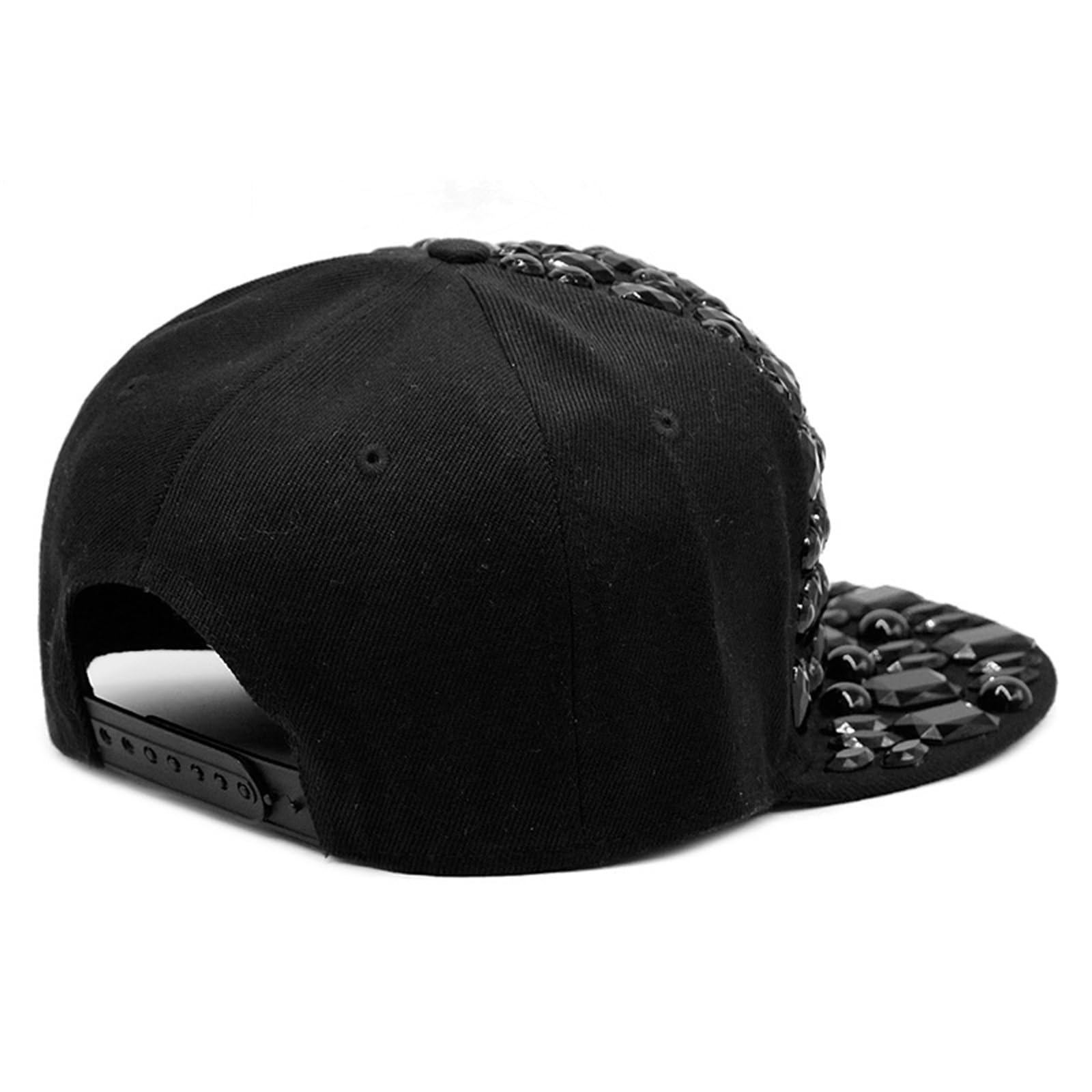 Gorra de Béisbol Gorra de béisbol con Remaches Hip Hop Ajustable Plana para Deportes de Golf