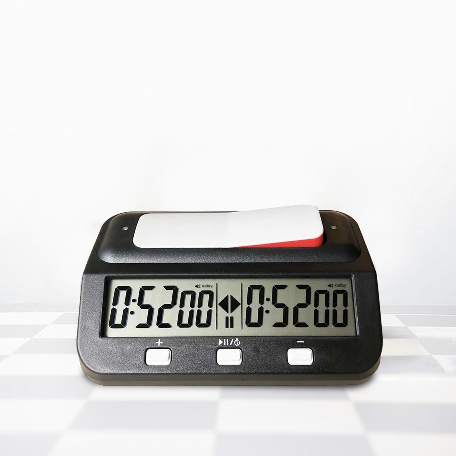 Orologio Digitale Scacchi Timer Gioco Professionale Portatile Display Funzione Allarme Memoria Materiale PP Adatto a Competizioni Regali Allenamento, Nero