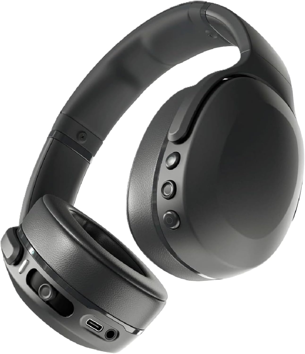 Skullcandy Crusher Evo Wireless Bluetooth Headphones with Multi-Sensory Bass, Noise Isolating Over-Ear Fit, Flat Black (Renewed)