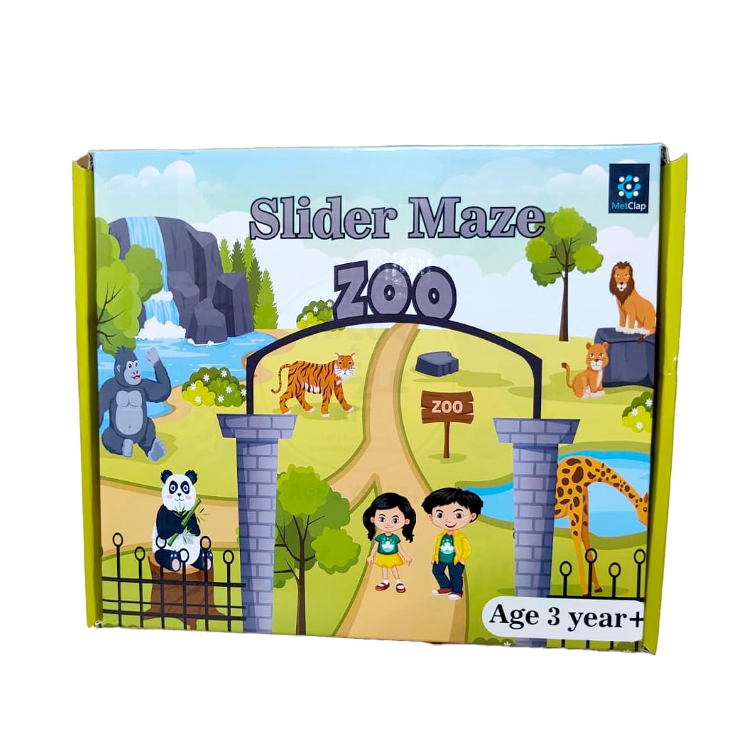 Metclap Zoo Slider Toy for Toddlers β Wooden Animal Learning Board with Moving Tiles β Montessori Educational Toy for Kids β Teaches Animal Names, Sounds & Recognition β Preschool