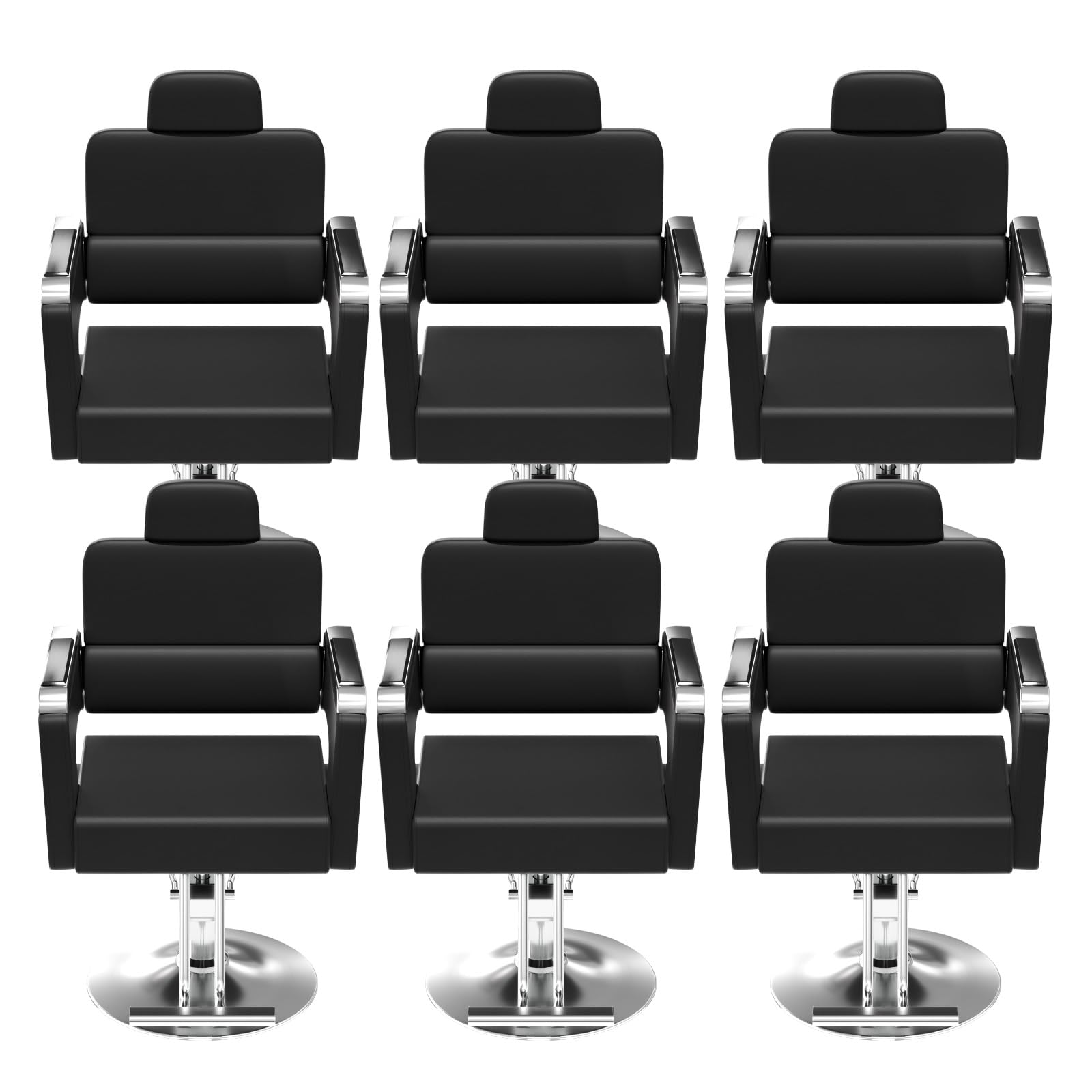 Cuute Salon Chair for Hair Stylist, Barber Chair with Heavy Duty Hydraulic Pump, Stylist Chair 360 Degrees Rolling Swivel Spa Beauty Equipment for Hair Stylist(Set of 6)