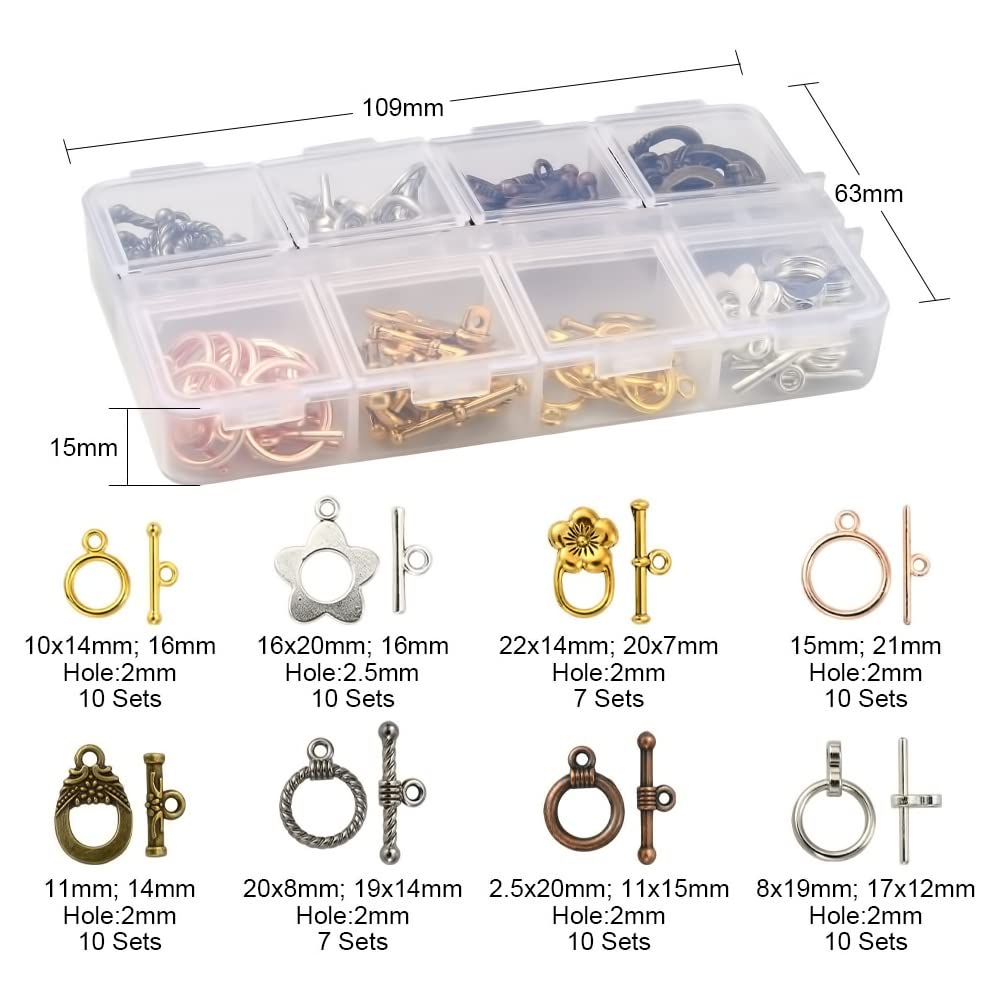 50 Sets OT-Knebelverschlüsse 16 Mm Rund – Antik-Bronze, Für Armbänder, Halsketten & Schmuckherstellung