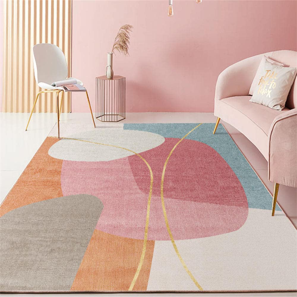 Tapis ado graphique rouge et bleu pour transformer une chambre de jeune moderne