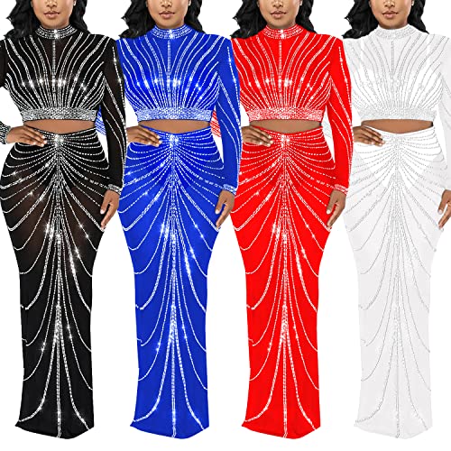Image of PORRCEY Sexy Elegant Rhinestone Party Club Night Formal Dress for Women