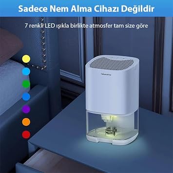 Coofbe Led Lighted Automatic Bathroom Kitchen Room Cabinet 1000ml Dehumidifier Mushroom Moisture Preventer