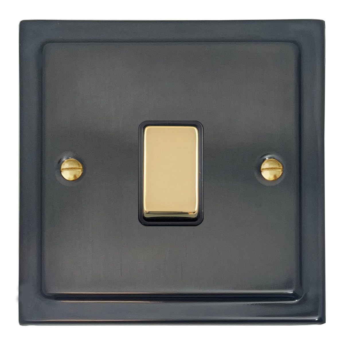 G&H Brassware Black/Bronze/Light G&H Tbb301-Pb Trimline Plate 1 Gang 1 Or 2 Way Rocker Switch