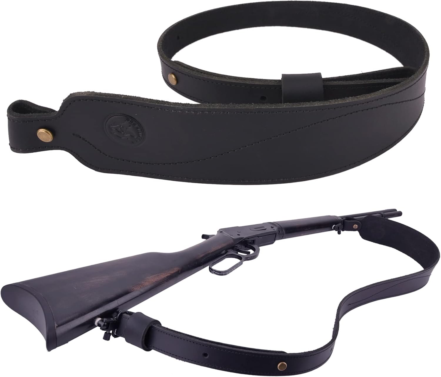 Comfortable Padded Hunting Gun Sling Shoulder Straps Leather Rifle Belt