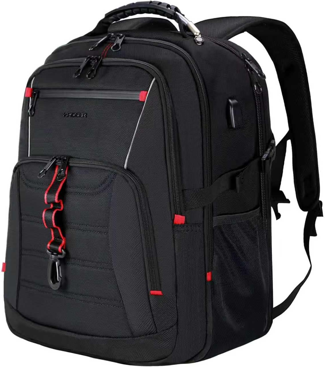 [KROSER] トラベル ノートパソコン用バックパック 18.4インチ XXL コンピュータバックパックRFIDポケット付きUSB