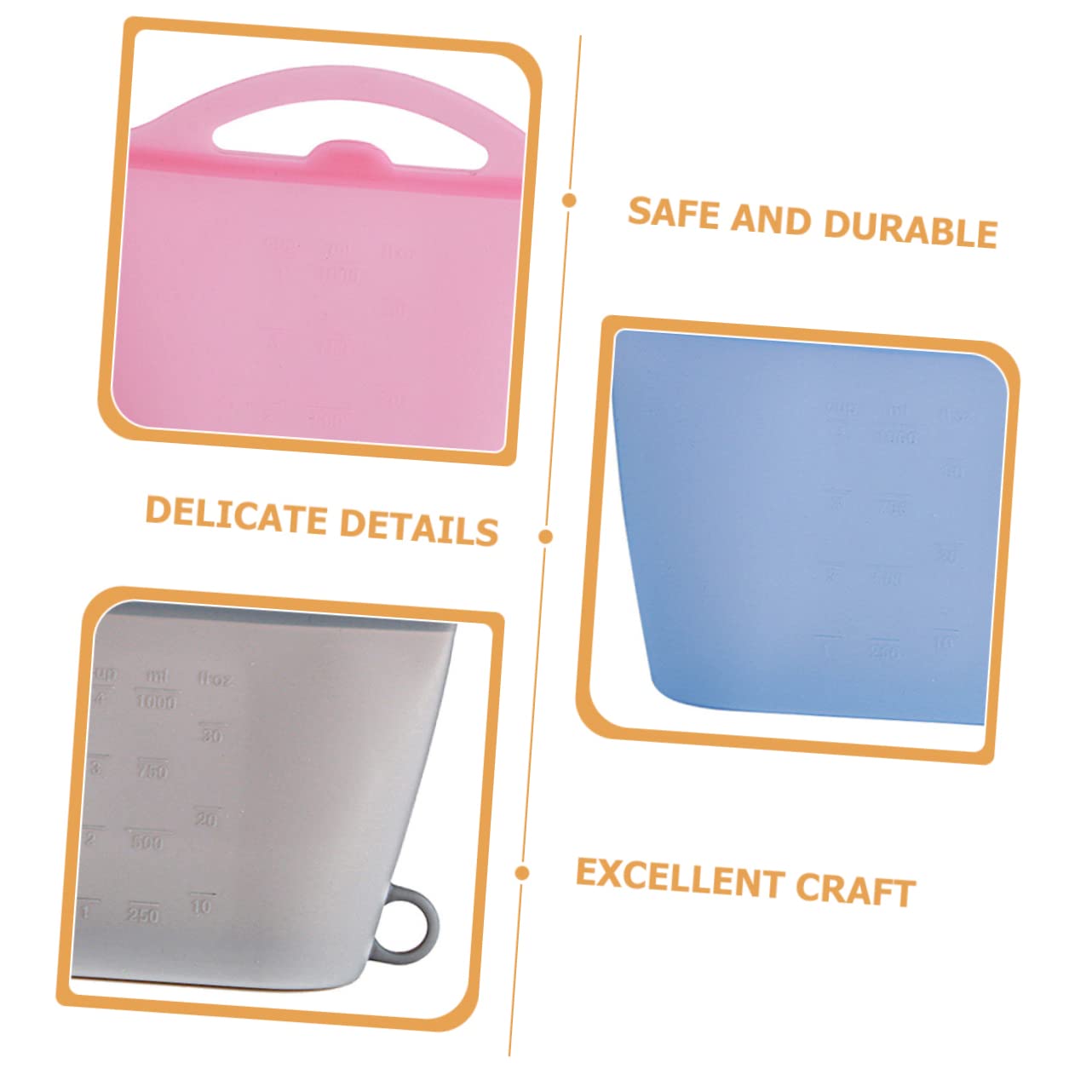 Ciieeo 4 Bolsas De Silicona Para Almacenar Alimentos Resistentes a Fugas y Reutilizables 1000ml Para Refrigerador y Congelador