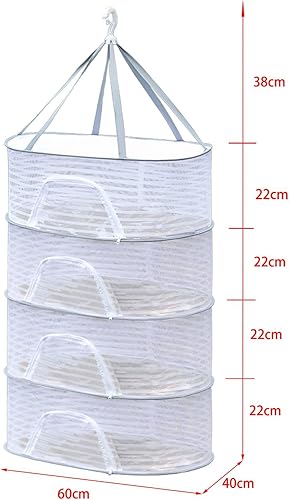 Miniatura 4 de Red de secado colgante, cesta seca para suéter de jardín con cremallera, estantes de secado de peces multiusos para ropa, flores de pescado, nueces,