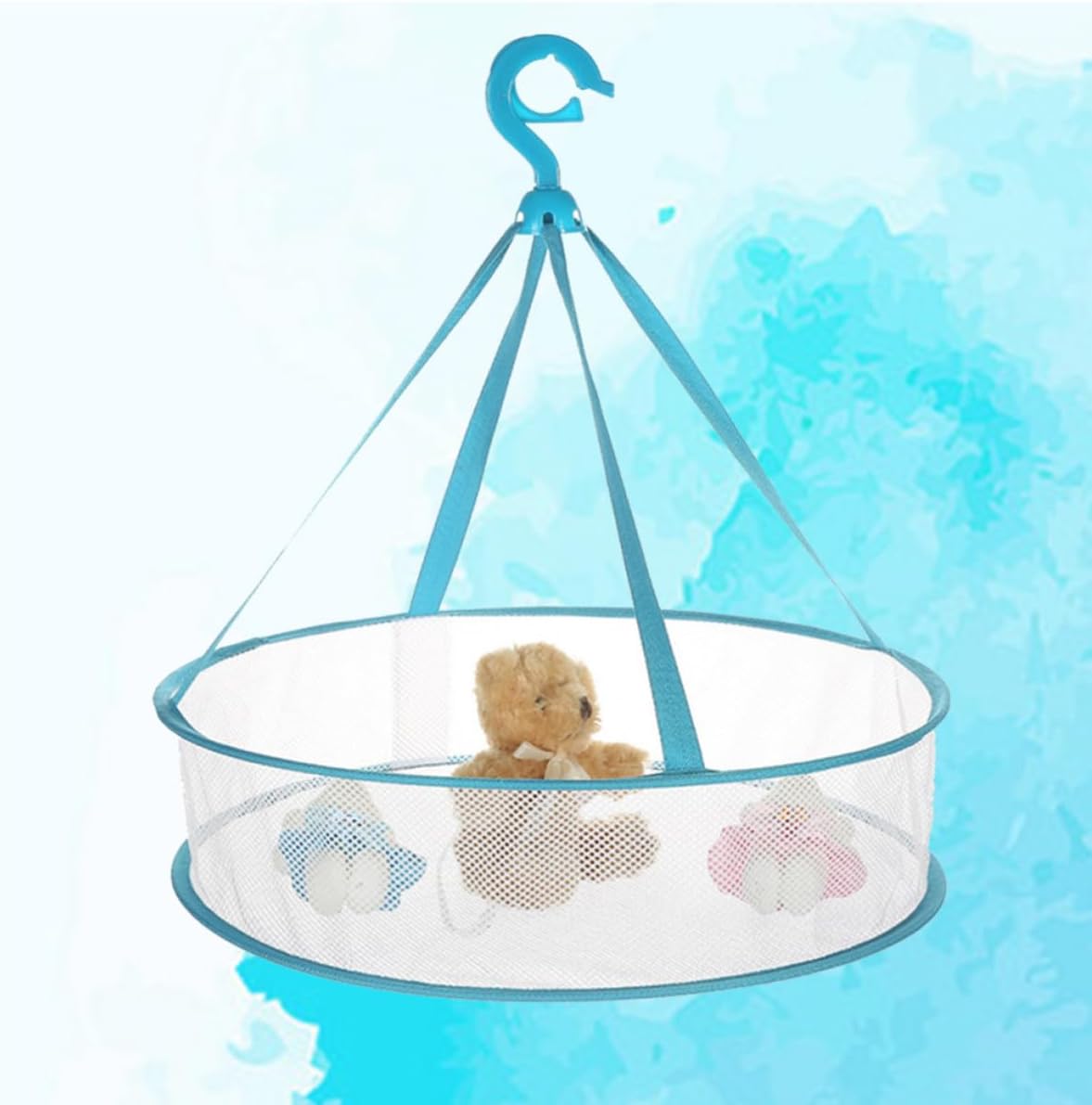 Tier Folding Hanging Dryer Rack for Clothes Mesh Fabric