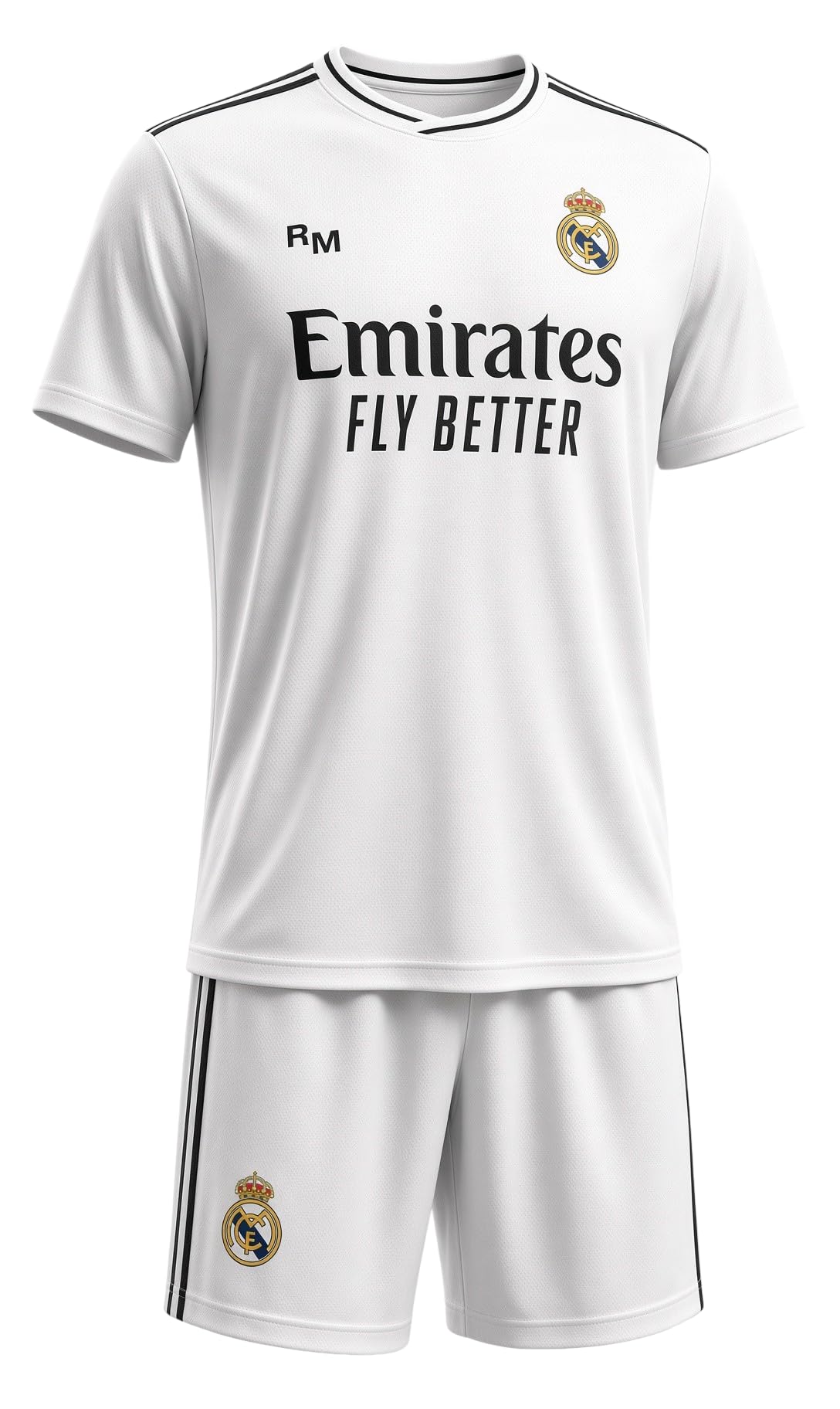 Real Madrid - Replica Oficial con Licencia - Camiseta y pantalón de la Primera Equipacion - Temporada 24/25 - NIÑO