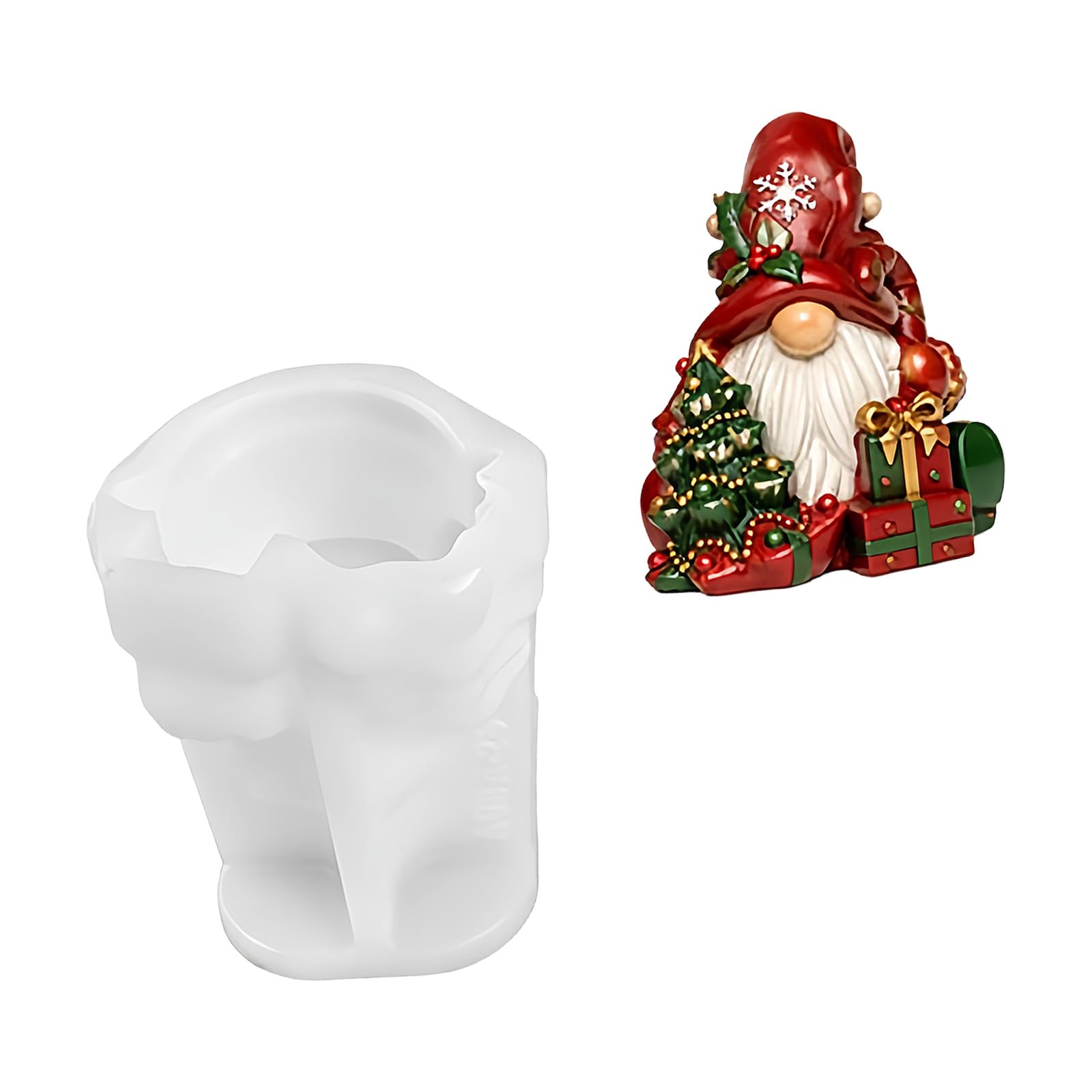 COOLHOOD Layered Relief Silicone Mold for Holiday Projects, 3D Casting Form Serving Christmas Decor Makers Wax Casting Form Winter Decor Tool Seasonal Project Relief Cavity Molding Holiday Making
