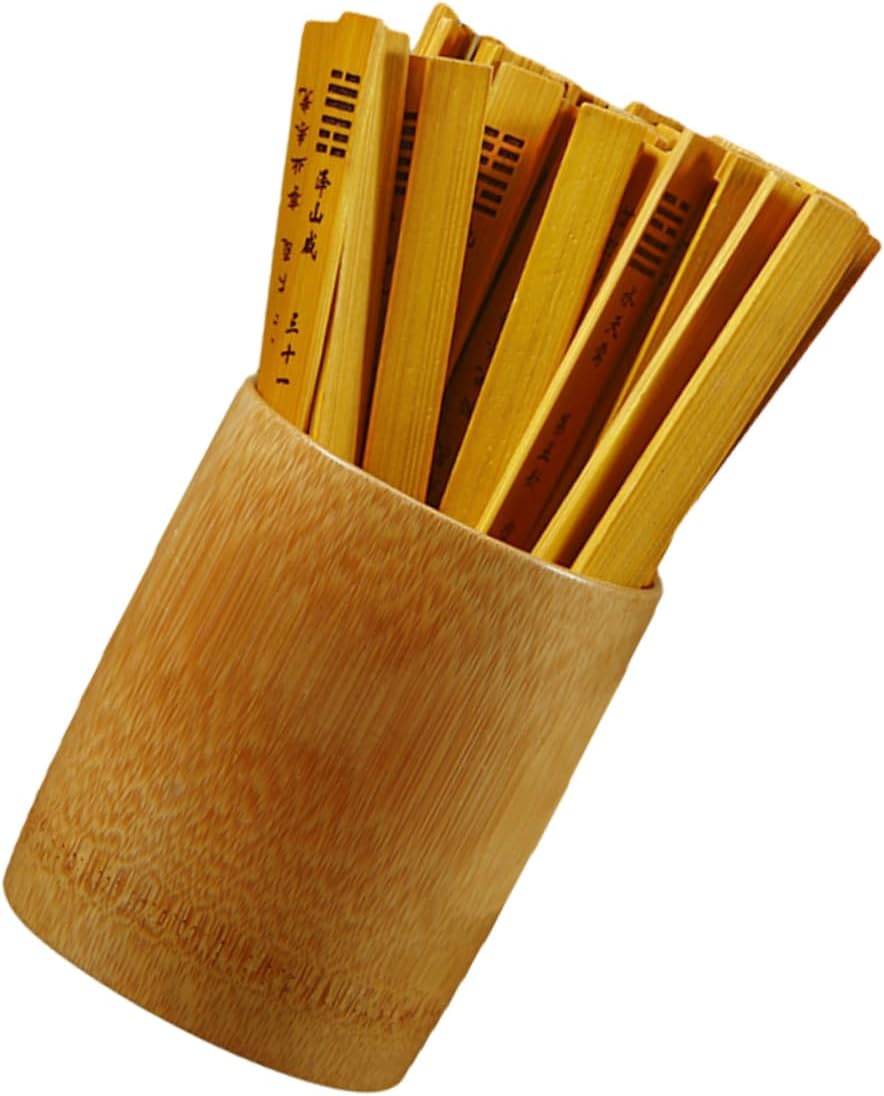 Garneck Traditional Divination Game Sticks Bamboo Hexagram Sticks Chinese Style Fortune Telling Props Set