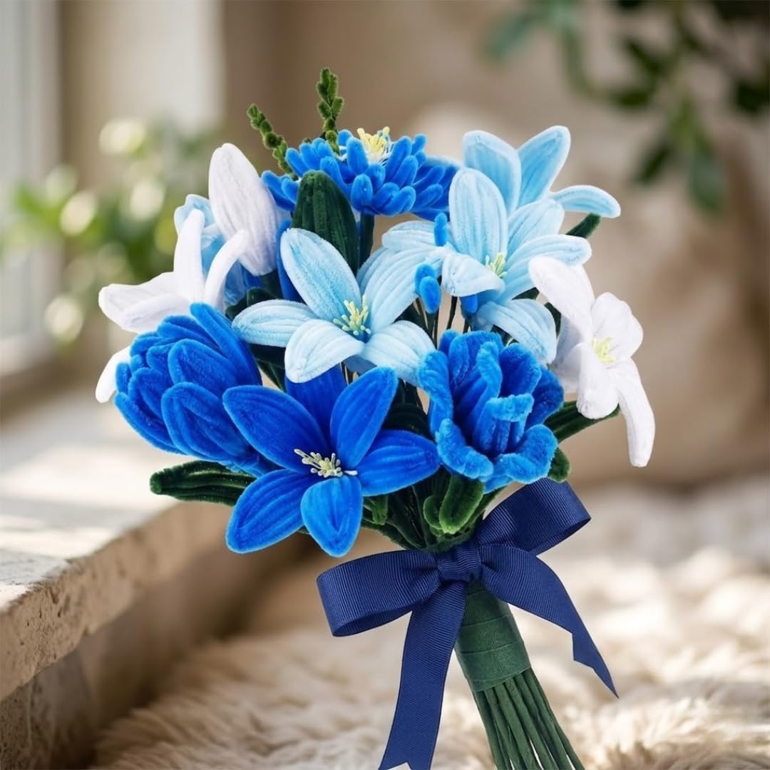 DIY Pipe Cleaner Flowers: Craft Kit for Kids & Adults -4 DIY Pipe Cleaner Flowers: Craft Kit for Kids & Adults -4