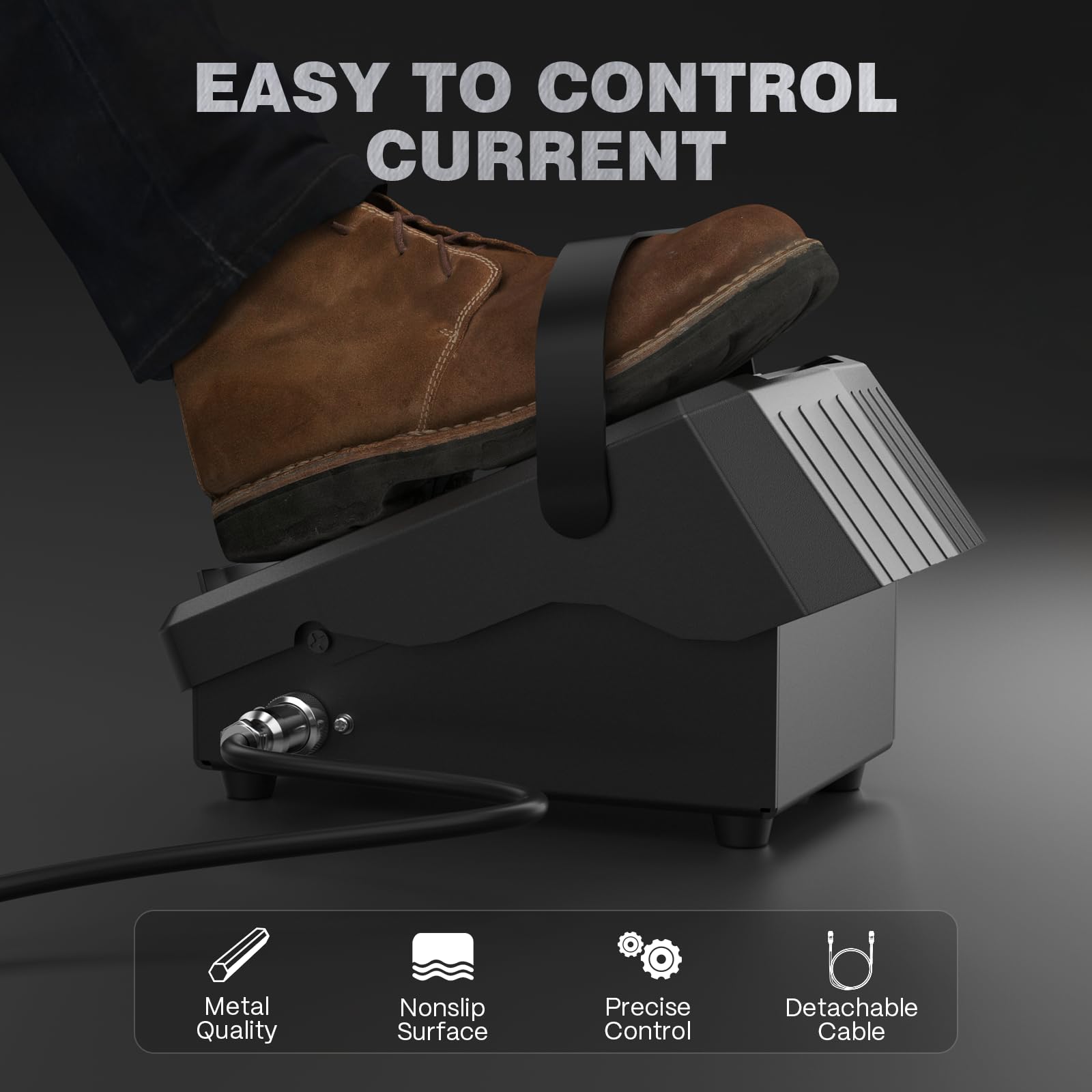 ARCCAPTAIN TIG - Pedal de soldadura de 5 pines para ARCCAPTAIN TIG200 TIG200P TIG200PACDC TIG205PRO TIG205PRO Área de contacto más amplia y pedal de pie con diseño de correa