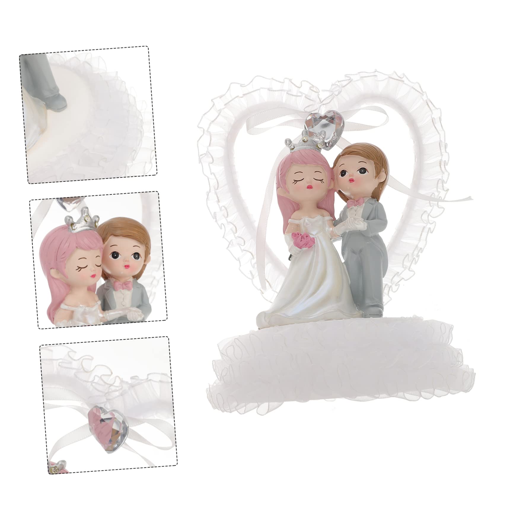 Brautpaar Figur aus Kunststoff für Hochzeit und Jubiläum | Einzigartige Form mit Romantischen Elementen, Tragbar und Praktisch, Leicht zu Reinigen