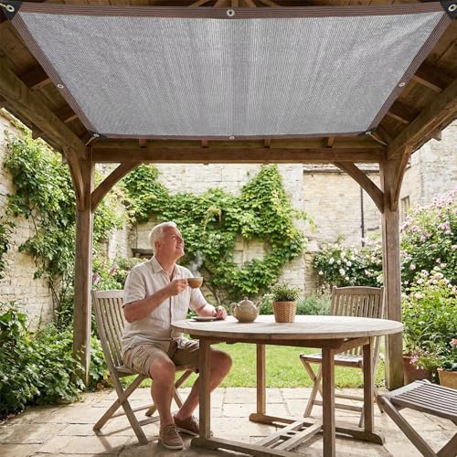 Voile d'ombrage rectangulaire gris pour confort de terrasse - 4