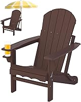 Vista 12 de Sillas plegables Adirondack, Silla Adirondack de plástico HDPE con mesa lateral, resistente a la intemperie, sin decoloración, para patio, hoguera