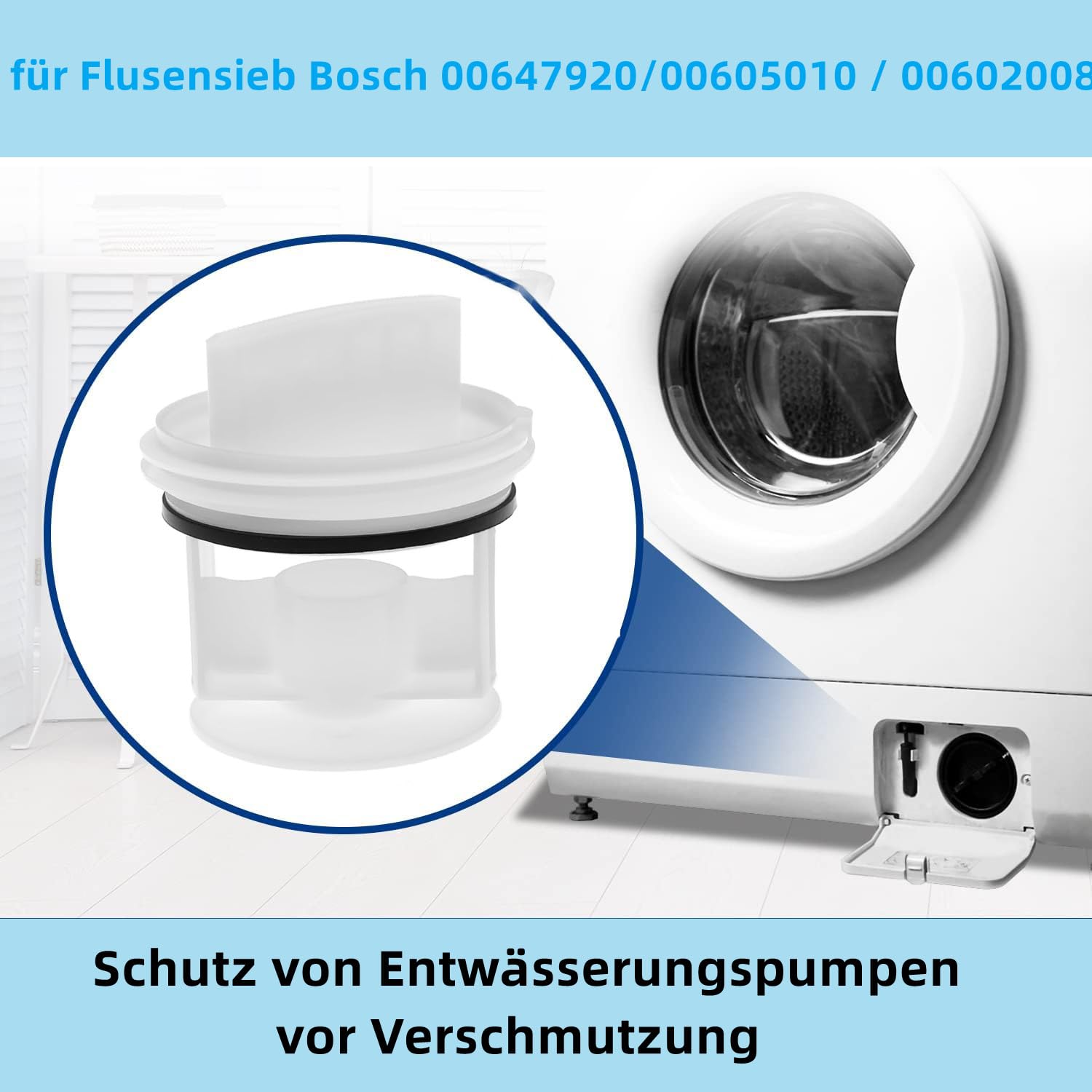 Filtro De Pelusas DL-pro Para Lavadoras Bosch Siemens - Repuesto 647920 Y 605010