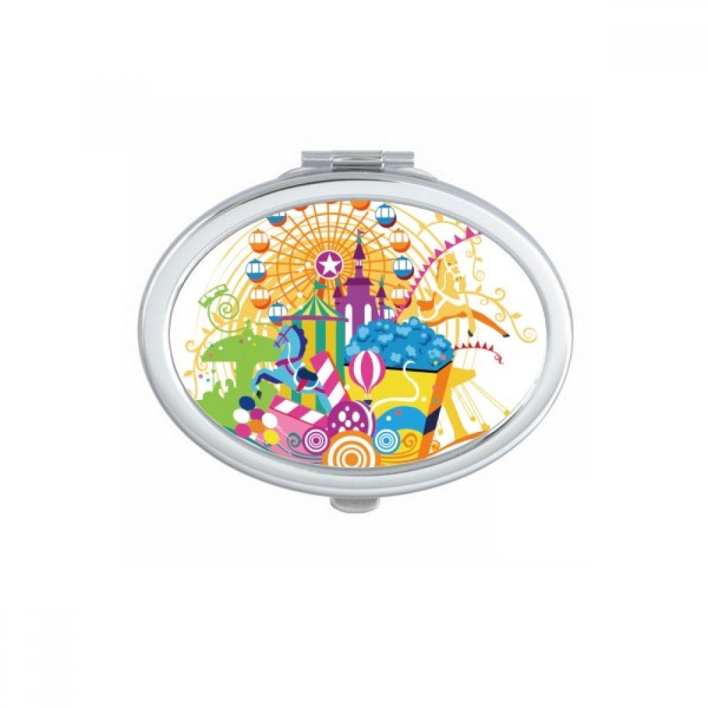 Miroir de maquillage parfait pour vos retouches en voyage avec illustration de grande roue