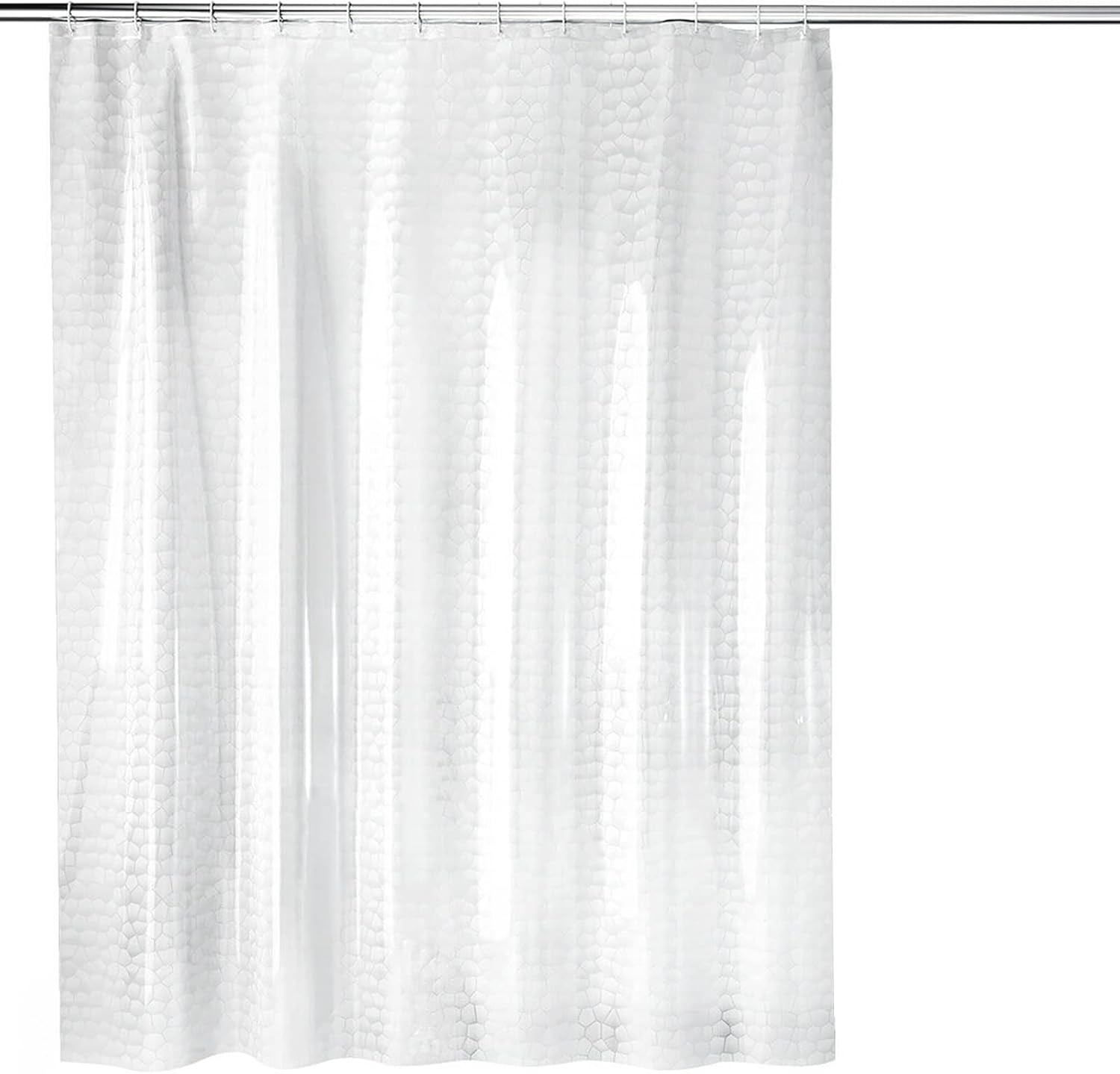 AnJeey Cortina de Ducha Transparente, Cortina Baño 180X200 CM, Impermeable, Antimoho, Antibacteriano, con 12 Ojales y Ganchos de plástico para Ducha o bañera en el hogar Claro