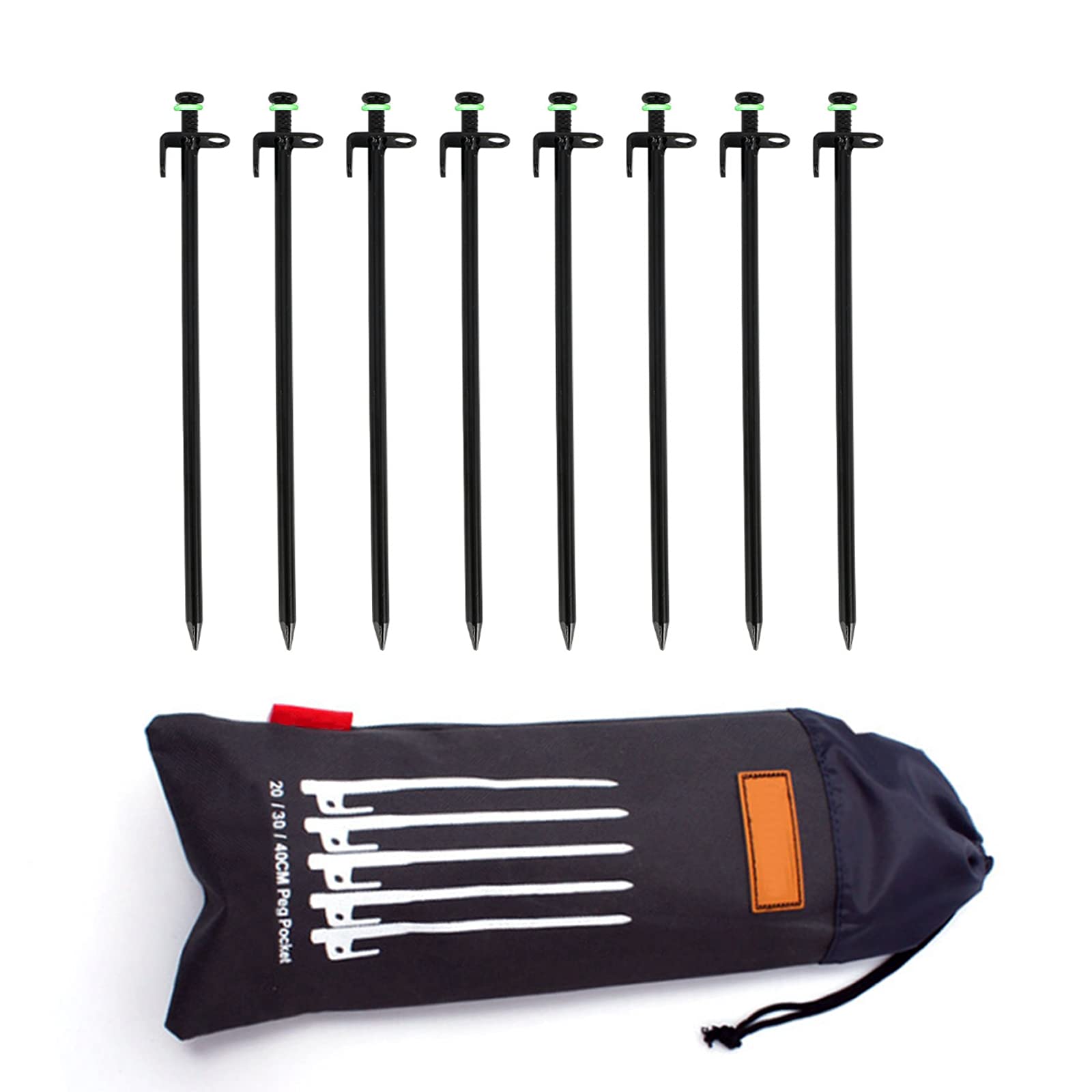 Piquets de tente en acier forgé ultra robustes pour camping sauvage | 8x30cm