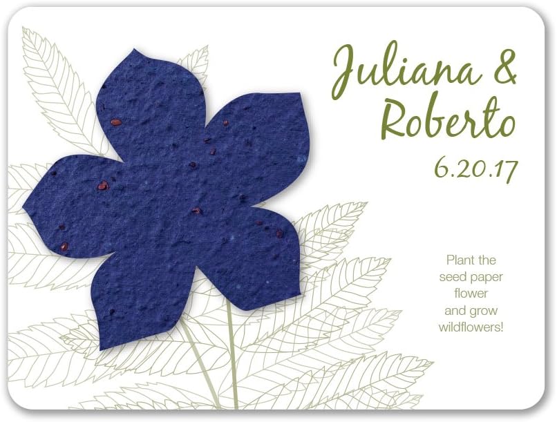 Bloomin Plantable Wildflower Wedding Favor with Seed Paper - Royal (25 Card Set)