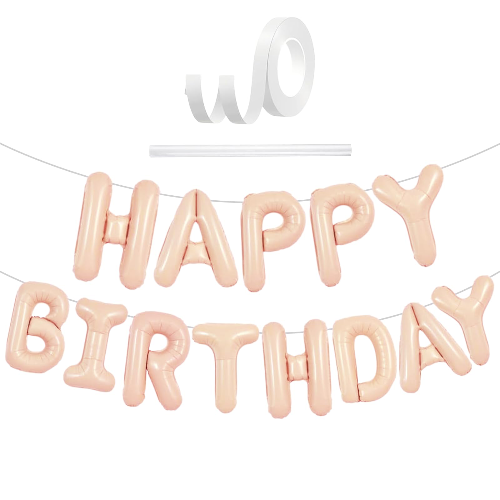 Happy Birthday Balloons Banner Caramel, 16 Inch Happy Birthday Letter Balloons, Caramel Foil Balloon Banner Decorations, Party Supplies Decorations For Kids Girls Boys & Adults Men Women
