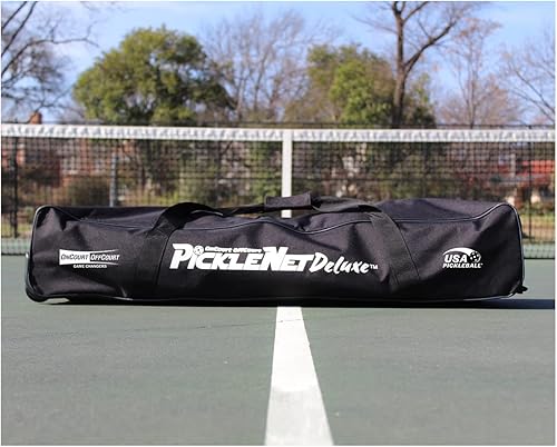 Miniatura 5 de Oncourt Offcourt PickleNet Deluxe TAPND - Sistema de red de pickleball con ruedas de bloqueo de tubos ovalados de 22 x 34 pulgadas