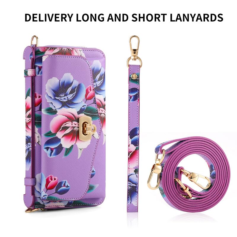 Étui antichoc Samsung S24 Plus résistant avec portefeuille violet - 4